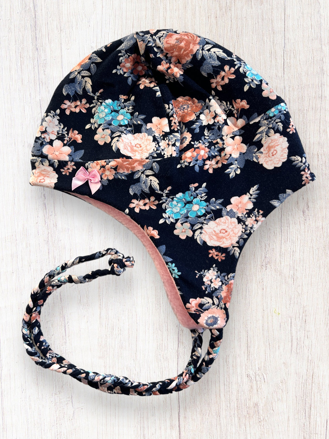 Wintermütze Dunkelblau/Rosa