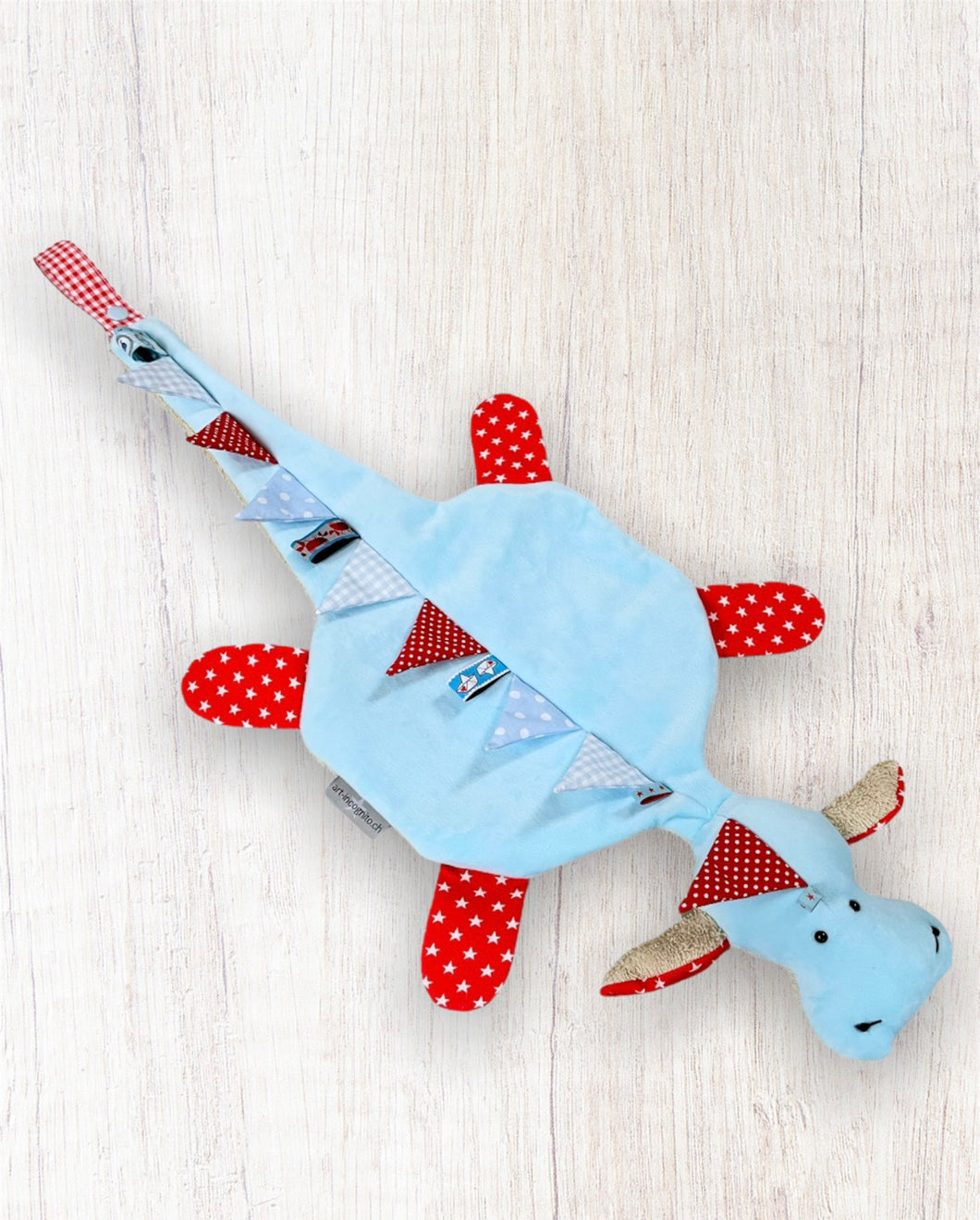 Schmusedrache Pit Hellblau/Rot