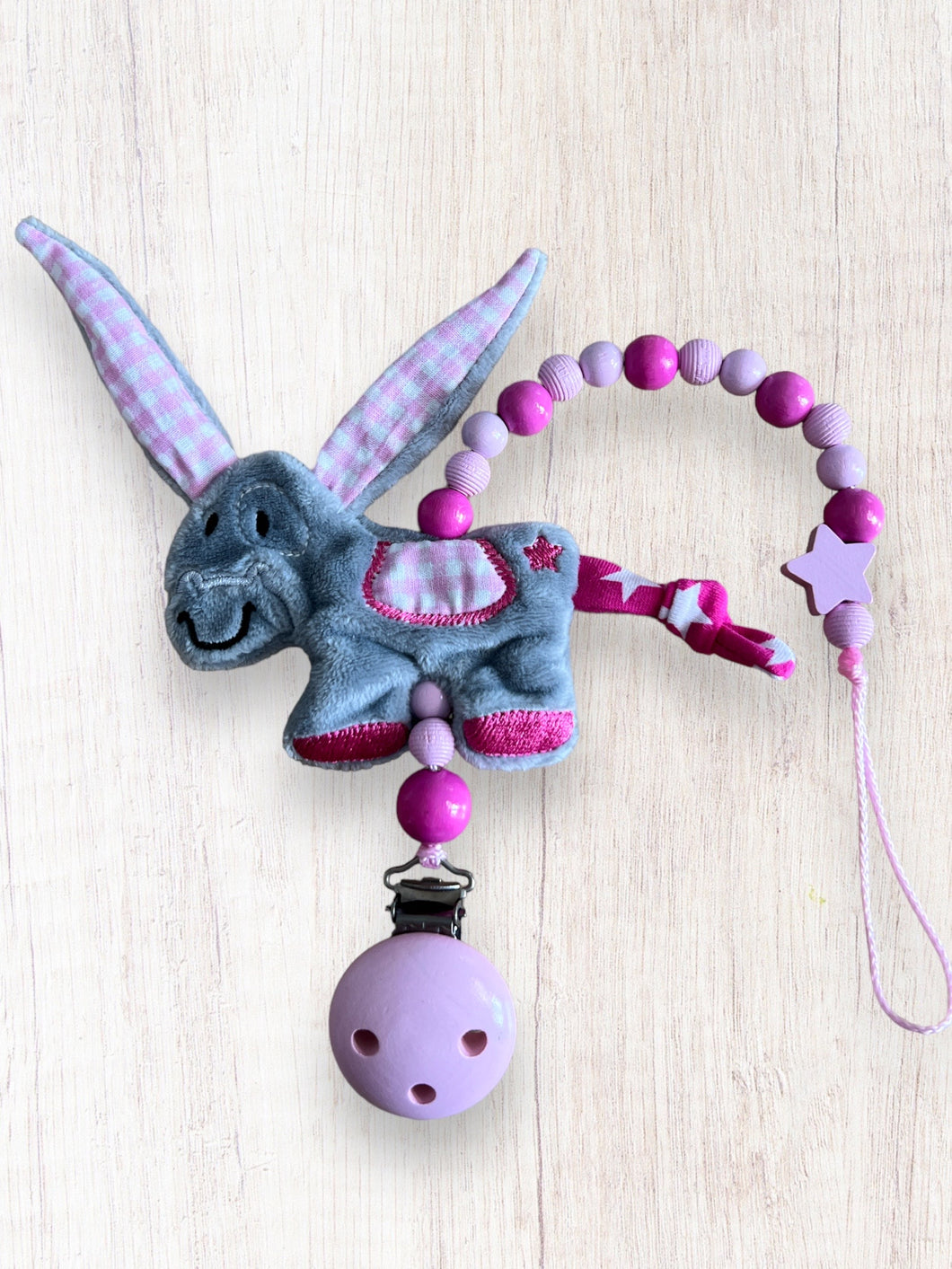 Nuggikette mit Eseli Rosa/Pink