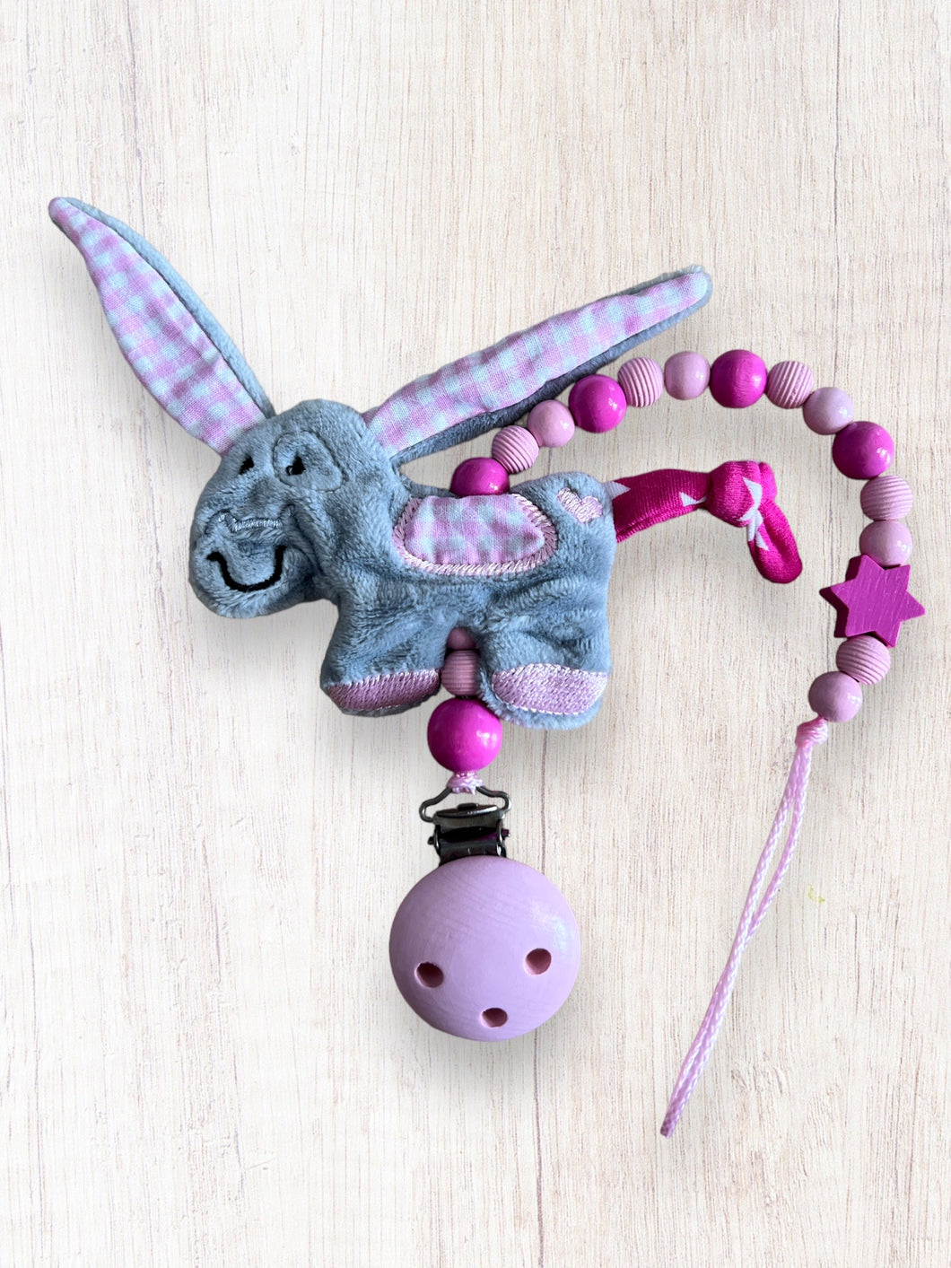 Nuggikette mit Eseli Rosa/Pink