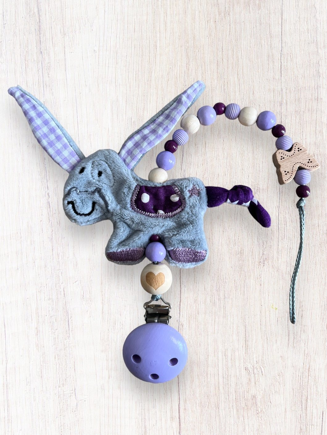 Nuggikette mit Eseli Violett/Natur