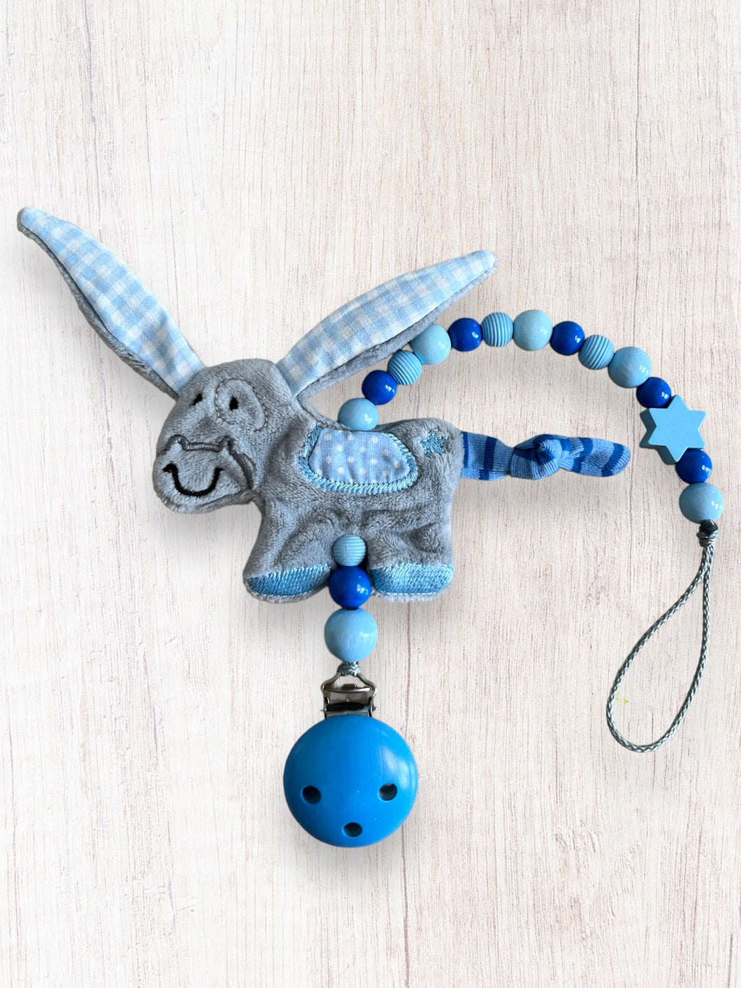 Nuggikette mit Eseli Hellblau/Dunkelblau