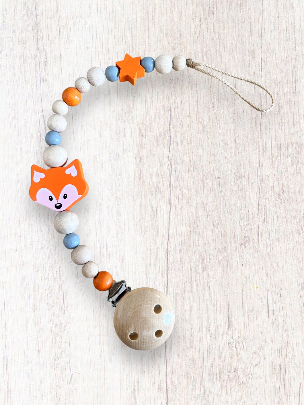Nuggikette Orange/Natur mit Fuchs