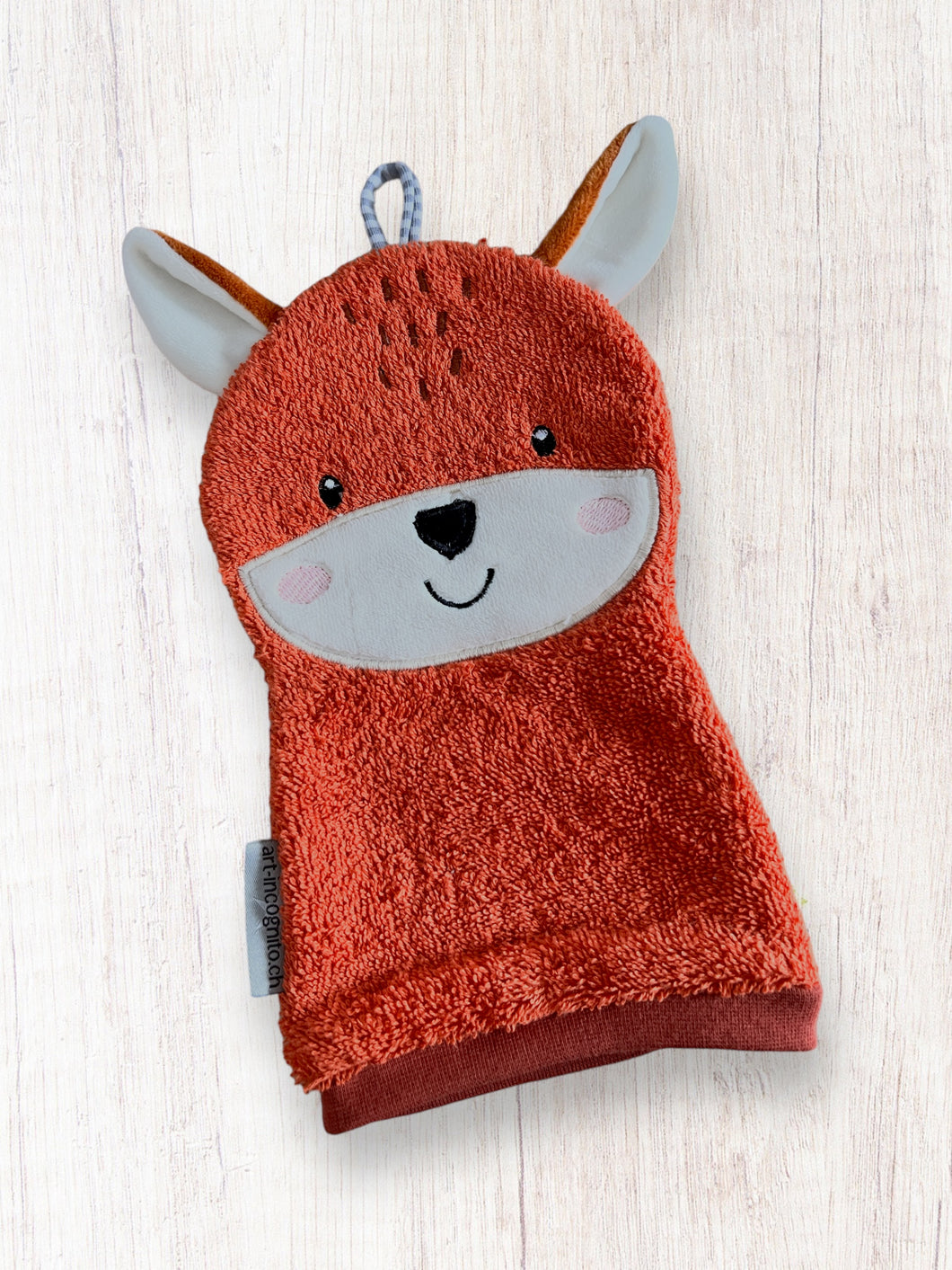Waschhandschuh Fuchs Orange/Rostrot