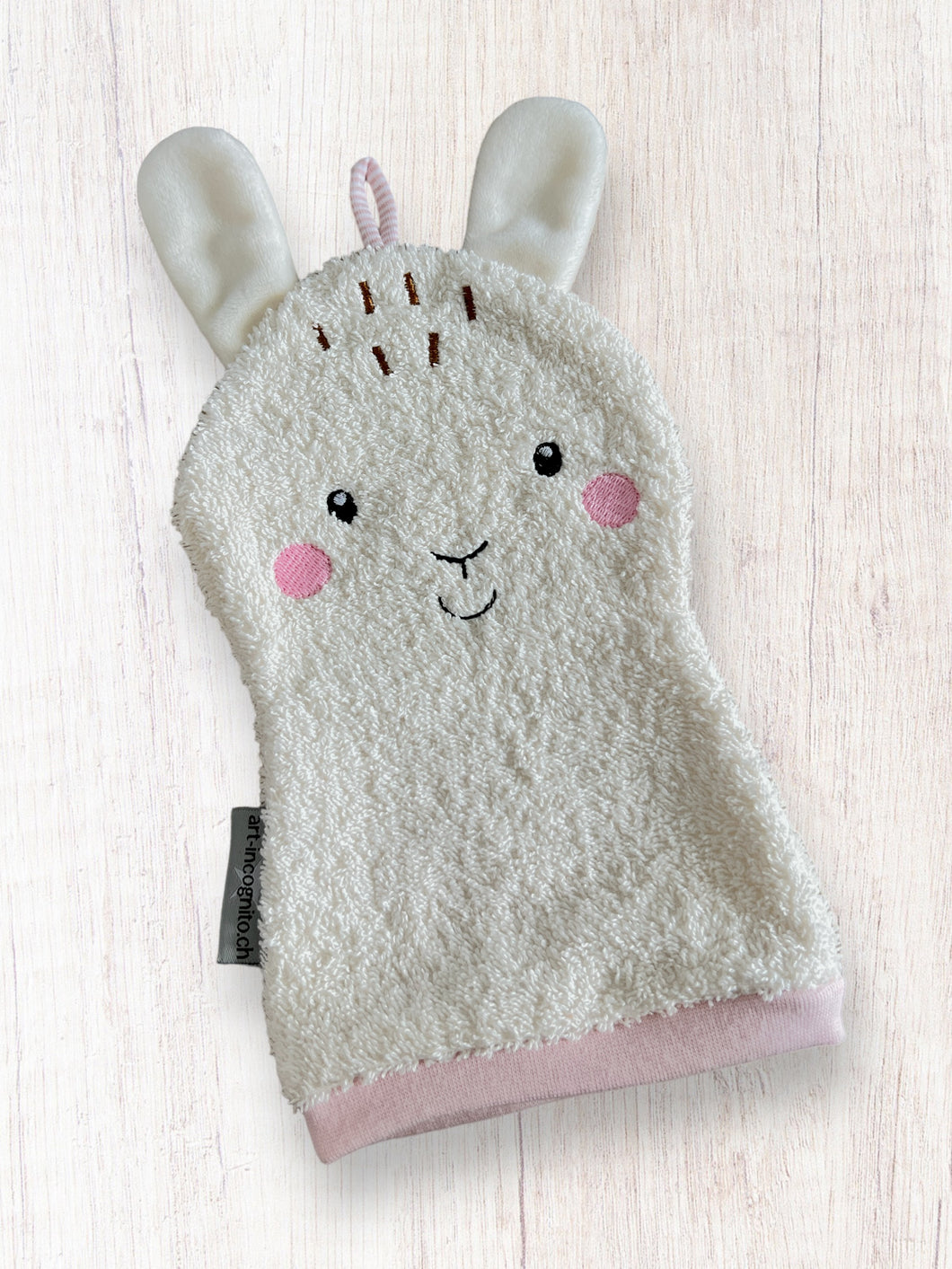 Waschhandschuh Hase Rosa